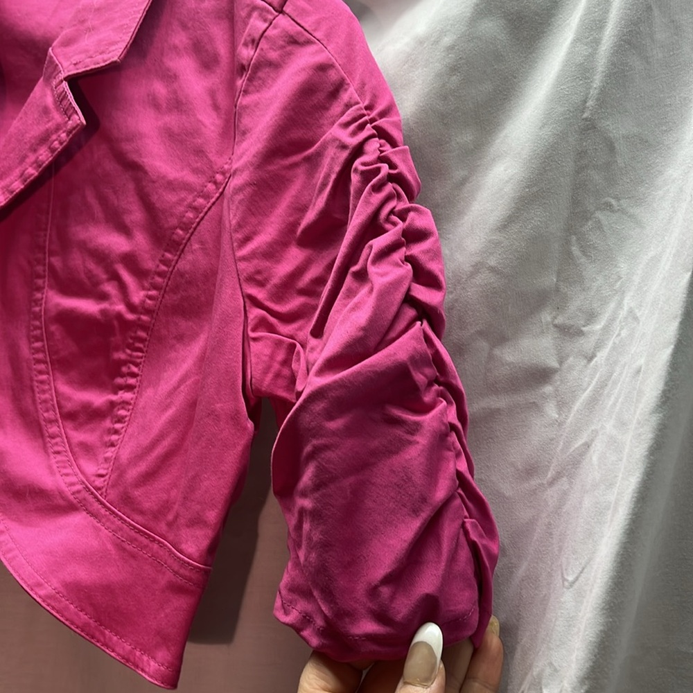 Hot pink crop jacket - Picture 3 of 4